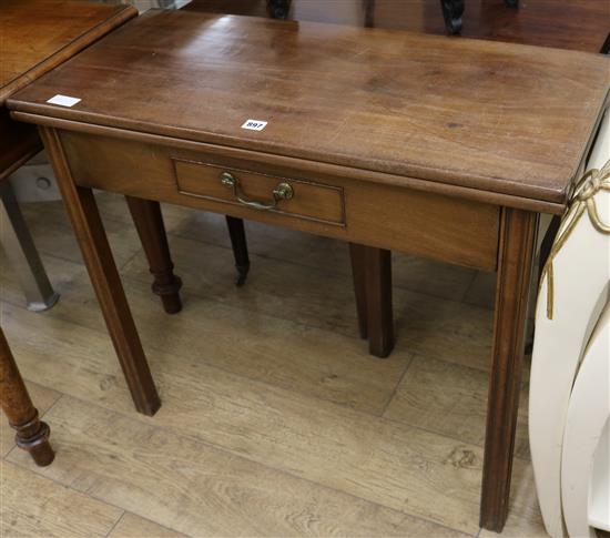 A George III mahogany tea table W.87cm